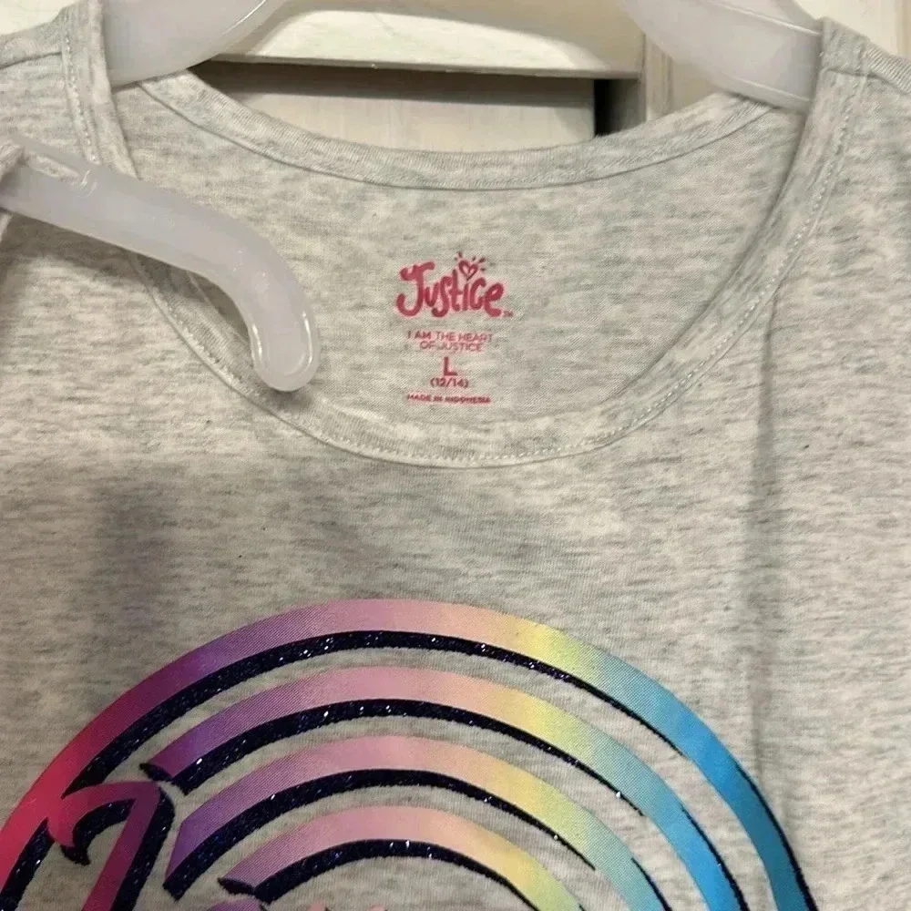 NWT BUNDLE of 3 girls JUSTICE tank tops shirts (size large 12/14) front tie